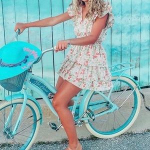 LOVE THE LABEL Ines Ivory Ruffle Tiered Dress Sz M